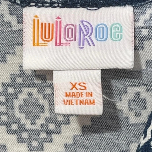 Lularoe Xanthe Romper Aztec Print Boho Blue White Size XS NWOT - Picture 3 of 6